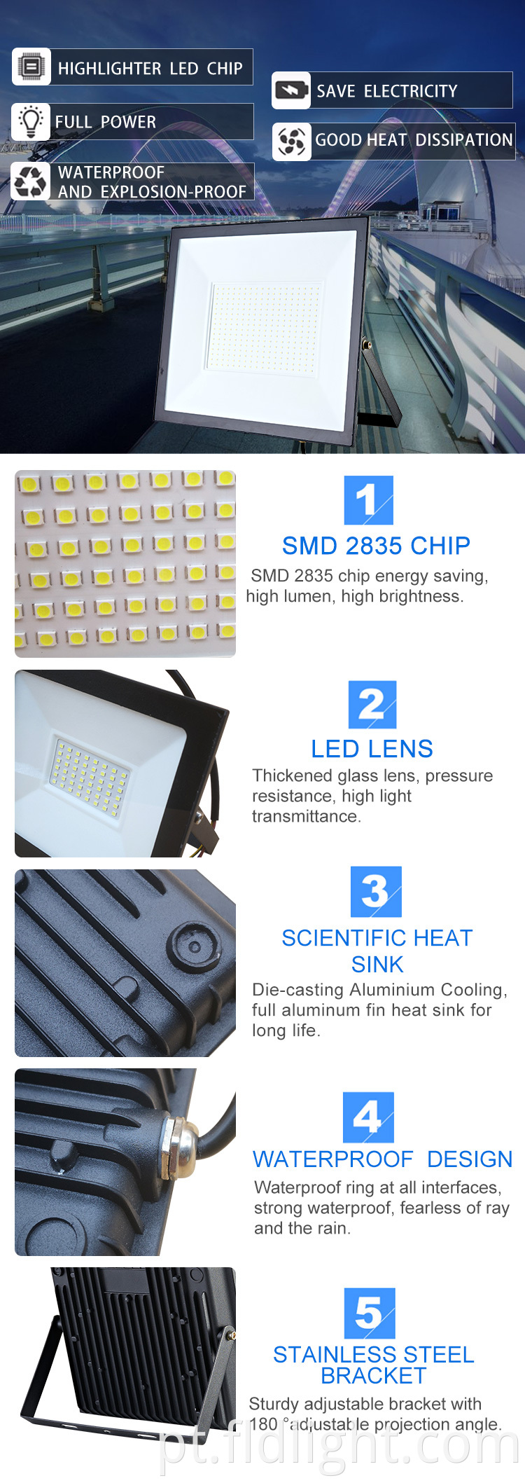 aluminum led flood light 30w for garden